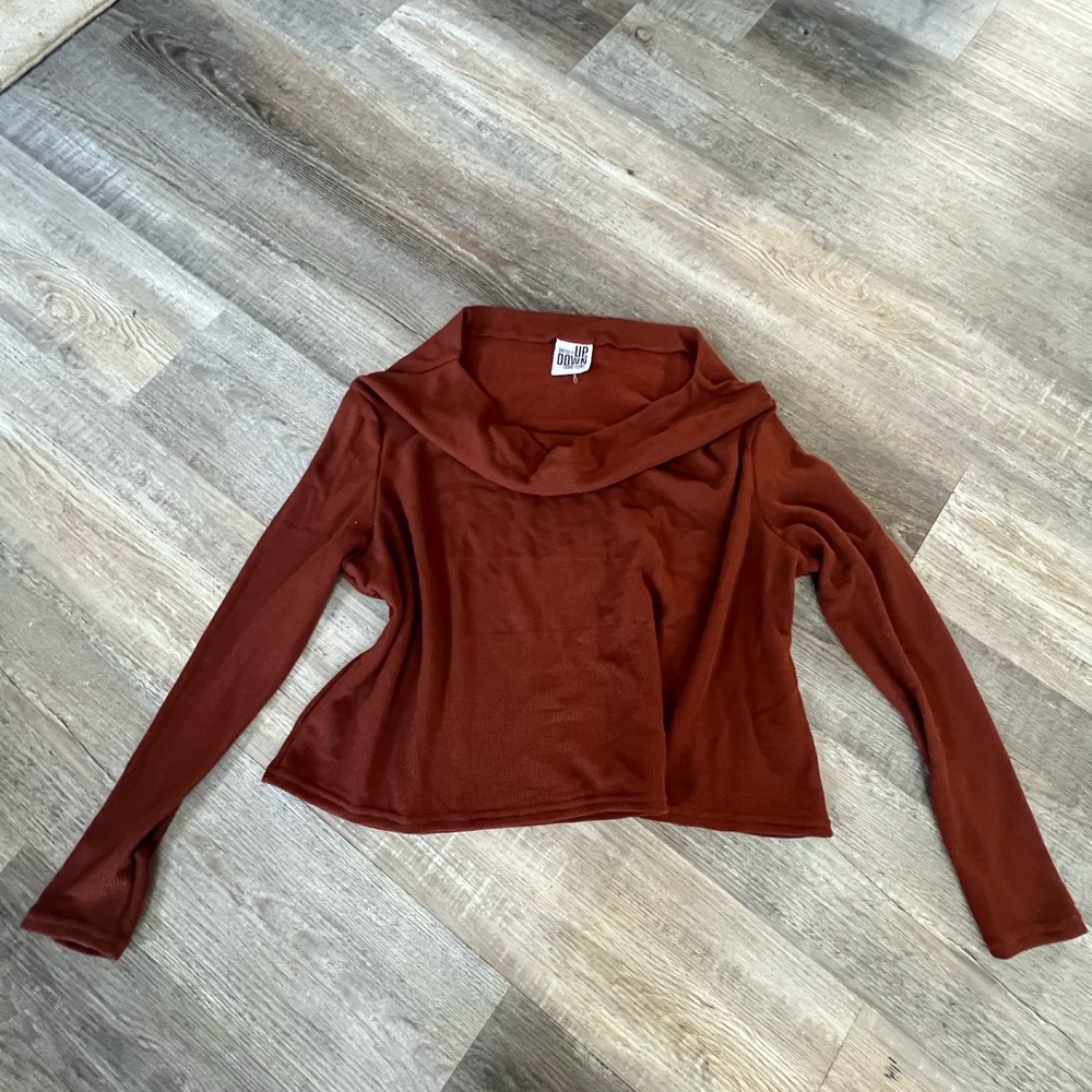 Women’s Rust Off-Shoulder Knit Lounge Set - Picture 4 of 5